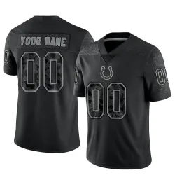 Indianapolis Colts Customized Men's Limited Black Reflective Jersey - Nike