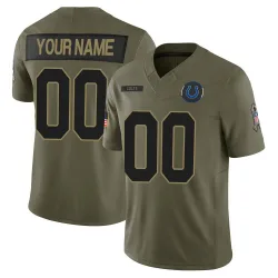 Indianapolis Colts Customized Men's Limited Olive Sr. 2025 Salute to Service Jersey - Nike