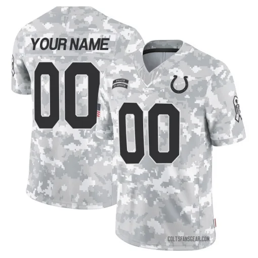 Indianapolis Colts Customized Youth Limited Arctic Camo 2024 Salute to Service Jersey - Nike