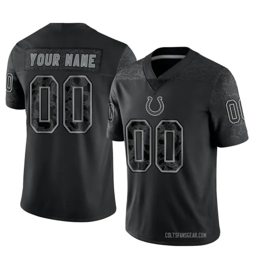 Indianapolis Colts Customized Youth Limited Black Reflective Jersey - Nike
