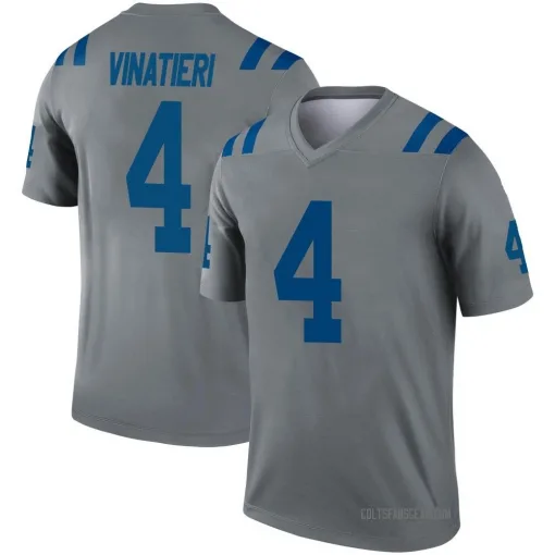 Legend Adam Vinatieri Men's Indianapolis Colts Gray Inverted Jersey - Nike