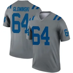 Legend Mark Glowinski Men's Indianapolis Colts Gray Inverted Jersey - Nike