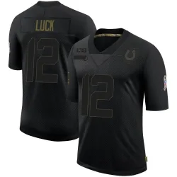 Limited Andrew Luck Men's Indianapolis Colts Black 2020 Salute To Service Jersey - Nike