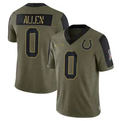 Limited CJ Allen Men's Indianapolis Colts Olive 2021 Salute To Service Jersey - Nike