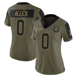 Limited CJ Allen Women's Indianapolis Colts Olive 2021 Salute To Service Jersey - Nike