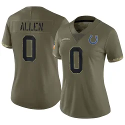 Limited CJ Allen Women's Indianapolis Colts Olive 2022 Salute To Service Jersey - Nike