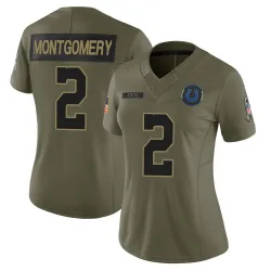 Limited D.J. Montgomery Women's Indianapolis Colts Olive Sr. 2025 Salute to Service Jersey - Nike