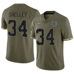 Limited Duke Shelley Youth Indianapolis Colts Olive 2022 Salute To Service Jersey - Nike