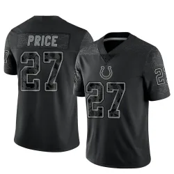 Limited D'vonte Price Men's Indianapolis Colts Black Reflective Jersey - Nike