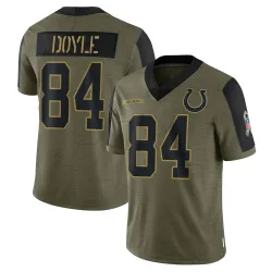 Limited Jack Doyle Men's Indianapolis Colts Olive 2021 Salute To Service Jersey - Nike