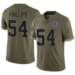 Limited Jacob Phillips Men's Indianapolis Colts Olive 2022 Salute To Service Jersey - Nike