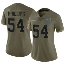 Limited Jacob Phillips Women's Indianapolis Colts Olive 2022 Salute To Service Jersey - Nike