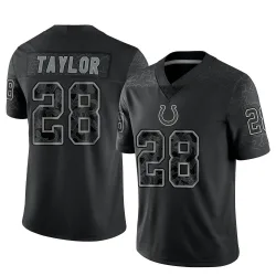 Limited Jonathan Taylor Men's Indianapolis Colts Black Reflective Jersey - Nike