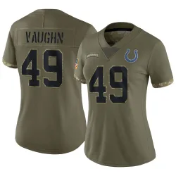Limited Joseph Vaughn Women's Indianapolis Colts Olive 2022 Salute To Service Jersey - Nike