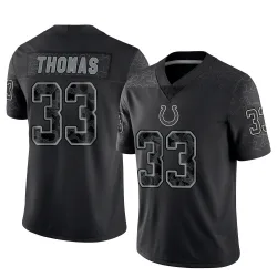Limited Juanyeh Thomas Men's Indianapolis Colts Black Reflective Jersey - Nike