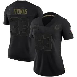 Limited Juanyeh Thomas Women's Indianapolis Colts Black 2020 Salute To Service Jersey - Nike