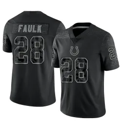 Limited Marshall Faulk Men's Indianapolis Colts Black Reflective Jersey - Nike
