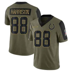 Limited Marvin Harrison Youth Indianapolis Colts Olive 2021 Salute To Service Jersey - Nike