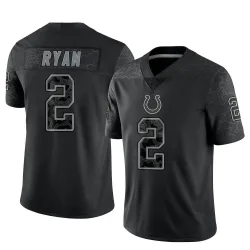 Limited Matt Ryan Men's Indianapolis Colts Black Reflective Jersey - Nike