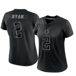 Limited Matt Ryan Women's Indianapolis Colts Black Reflective Jersey - Nike