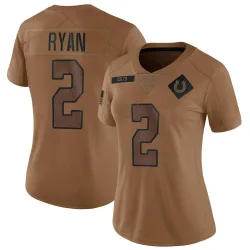 Limited Matt Ryan Women's Indianapolis Colts Brown 2023 Salute To Service Jersey - Nike