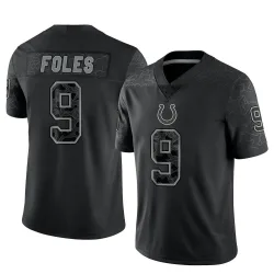 Limited Nick Foles Men's Indianapolis Colts Black Reflective Jersey - Nike