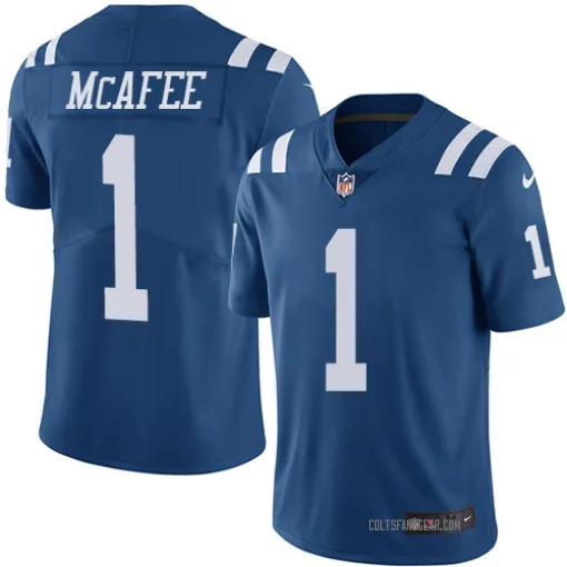 Limited Pat McAfee Men's Indianapolis Colts Royal Blue Color Rush Jersey - Nike