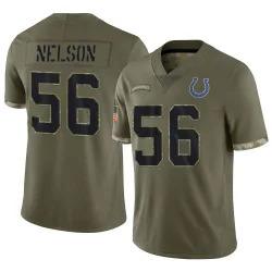 Limited Quenton Nelson Youth Indianapolis Colts Olive 2022 Salute To Service Jersey - Nike