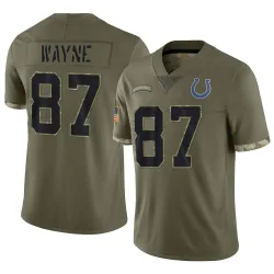 Limited Reggie Wayne Youth Indianapolis Colts Olive 2022 Salute To Service Jersey - Nike