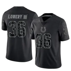 Limited Reuben Lowery III Men's Indianapolis Colts Black Reflective Jersey - Nike