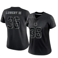 Limited Reuben Lowery III Women's Indianapolis Colts Black Reflective Jersey - Nike