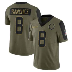 Limited Rigoberto Sanchez Men's Indianapolis Colts Olive 2021 Salute To Service Jersey - Nike