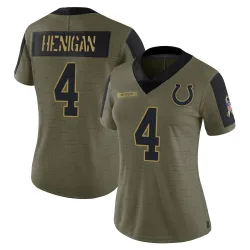 Limited Seth Henigan Women's Indianapolis Colts Olive 2021 Salute To Service Jersey - Nike