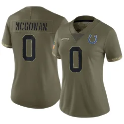Limited Seth McGowan Women's Indianapolis Colts Olive 2022 Salute To Service Jersey - Nike