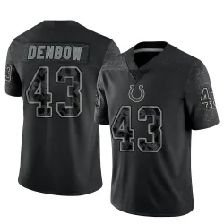 Limited Trevor Denbow Men's Indianapolis Colts Black Reflective Jersey - Nike
