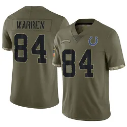 Limited Tyler Warren Youth Indianapolis Colts Olive 2022 Salute To Service Jersey - Nike