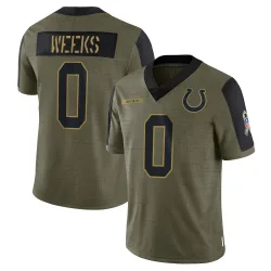 Limited West Weeks Youth Indianapolis Colts Olive 2021 Salute To Service Jersey - Nike