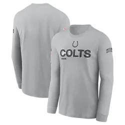 Men's Indianapolis Colts Gray 2024 Salute To Service Long Sleeve T-Shirt - Nike
