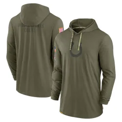 Men's Indianapolis Colts Olive 2022 Salute to Service Tonal Pullover Hoodie - Nike