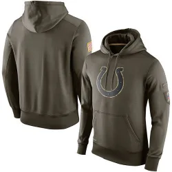 Men's Indianapolis Colts Olive Salute to Service KO Performance Hoodie - Nike
